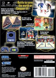 Box back cover for Sonic Adventure 2: Battle on the Nintendo GameCube.