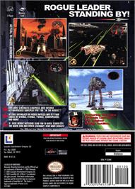 Box back cover for Star Wars: Rogue Squadron II - Rogue Leader on the Nintendo GameCube.