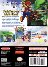 Box back cover for Super Mario Sunshine on the Nintendo GameCube.