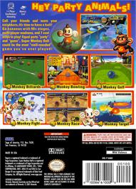Box back cover for Super Monkey Ball on the Nintendo GameCube.
