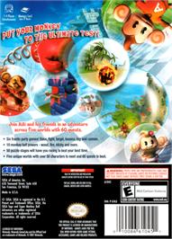 Box back cover for Super Monkey Ball Adventure on the Nintendo GameCube.