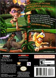 Box back cover for Tak and the Power of Juju on the Nintendo GameCube.