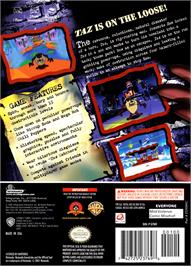 Box back cover for Taz: Wanted on the Nintendo GameCube.