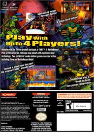 Box back cover for Teenage Mutant Ninja Turtles 2: Battle Nexus on the Nintendo GameCube.