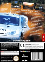 Box back cover for V-Rally 3 on the Nintendo GameCube.