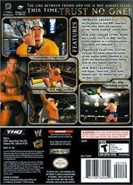 Box back cover for WWE Day of Reckoning 2 on the Nintendo GameCube.