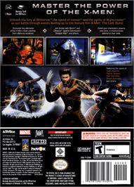 Box back cover for X-Men: The Official Game on the Nintendo GameCube.