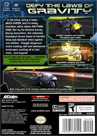 Box back cover for XGRA: Extreme G Racing Association on the Nintendo GameCube.