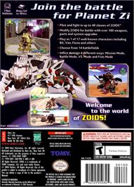 Box back cover for Zoids: Battle Legends on the Nintendo GameCube.