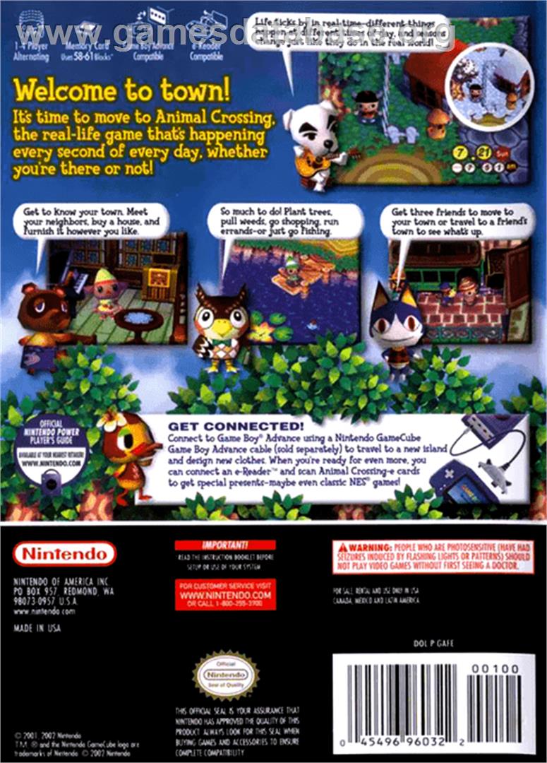 Animal Crossing - Nintendo GameCube - Artwork - Box Back