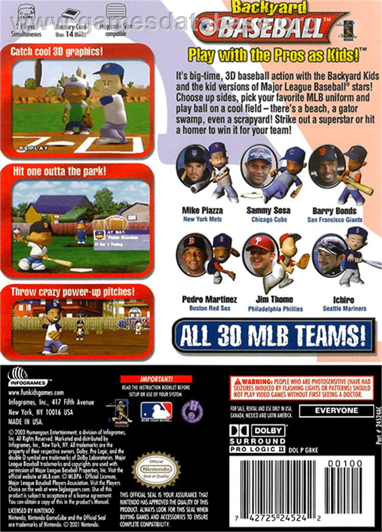 Backyard Baseball - Nintendo GameCube - Artwork - Box Back