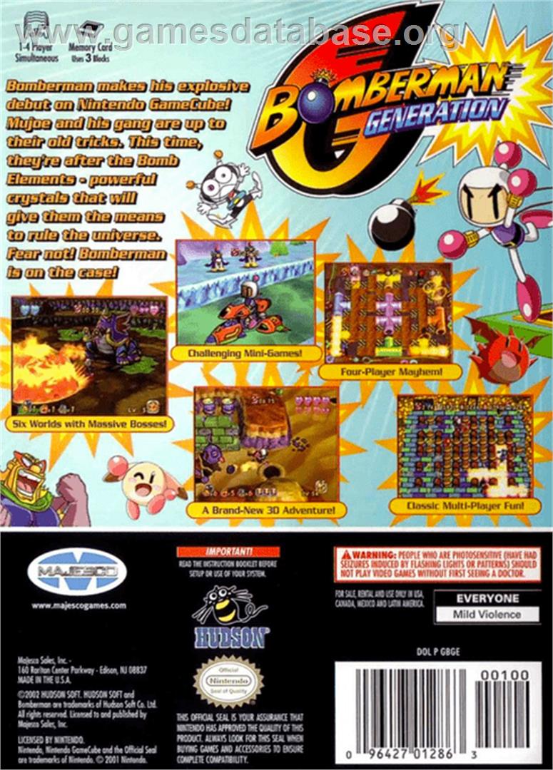 Bomberman Generation - Nintendo GameCube - Artwork - Box Back