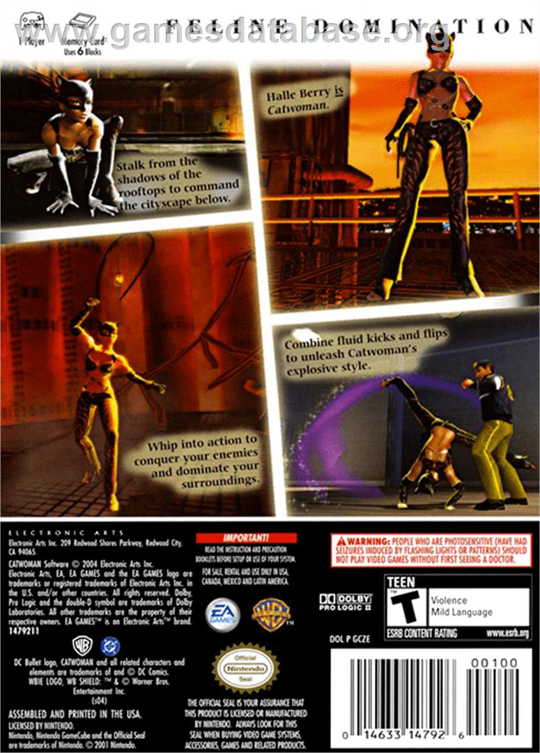 Catwoman - Nintendo GameCube - Artwork - Box Back