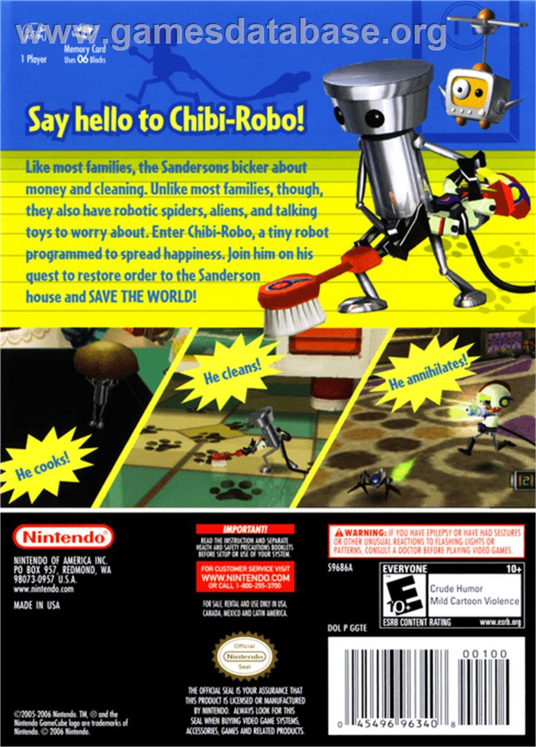 Chibi-Robo - Nintendo GameCube - Artwork - Box Back