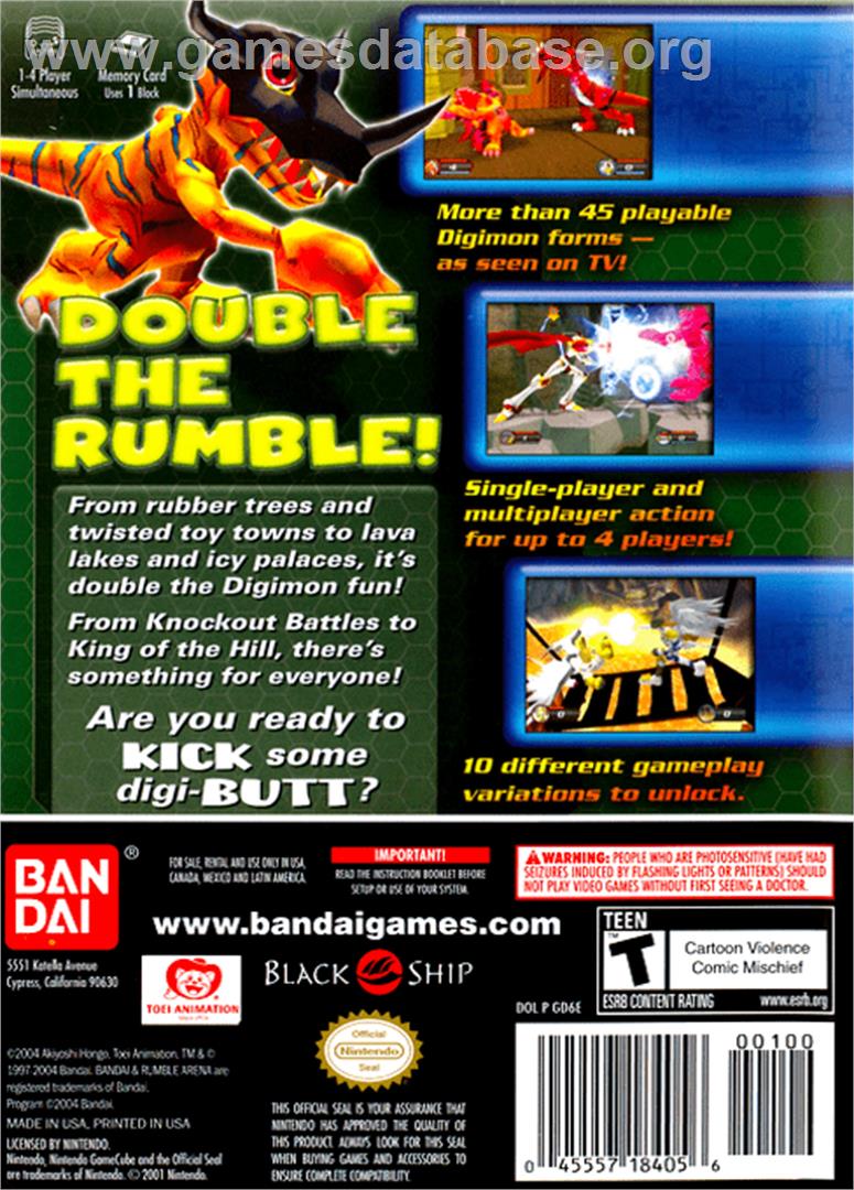 Digimon Rumble Arena 2 - Nintendo GameCube - Artwork - Box Back