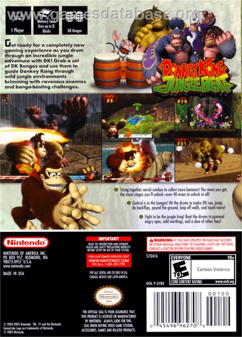 Donkey Kong: Jungle Beat - Nintendo GameCube - Artwork - Box Back