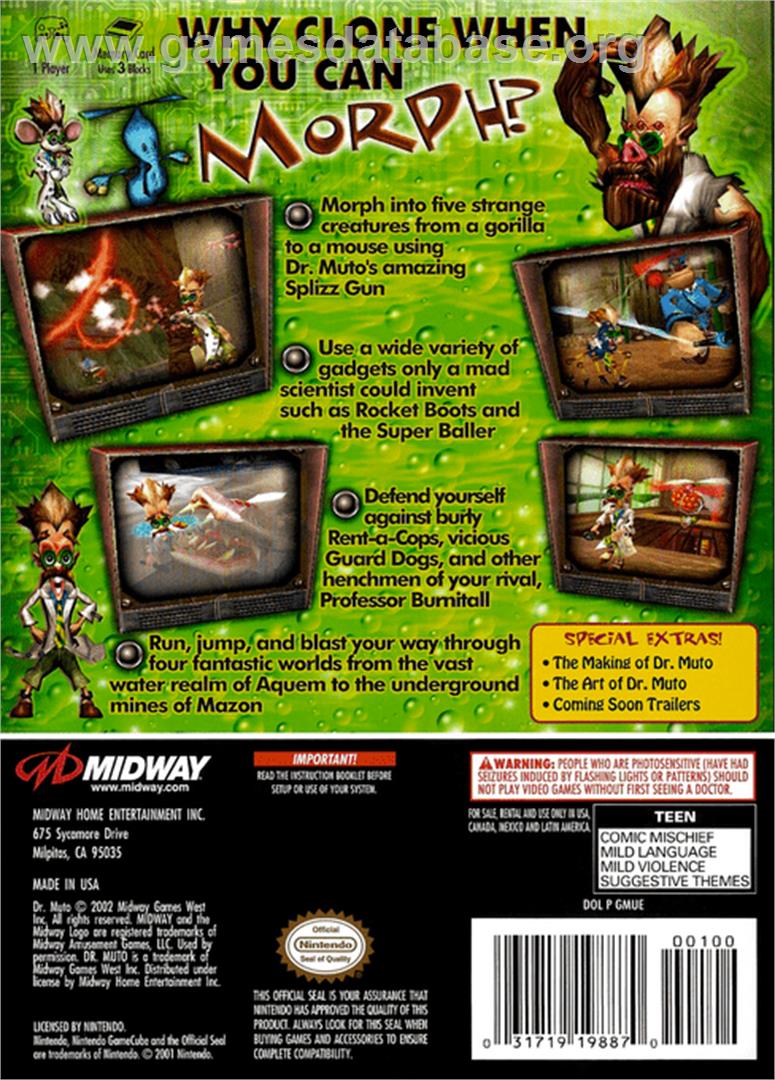 Dr. Muto - Nintendo GameCube - Artwork - Box Back