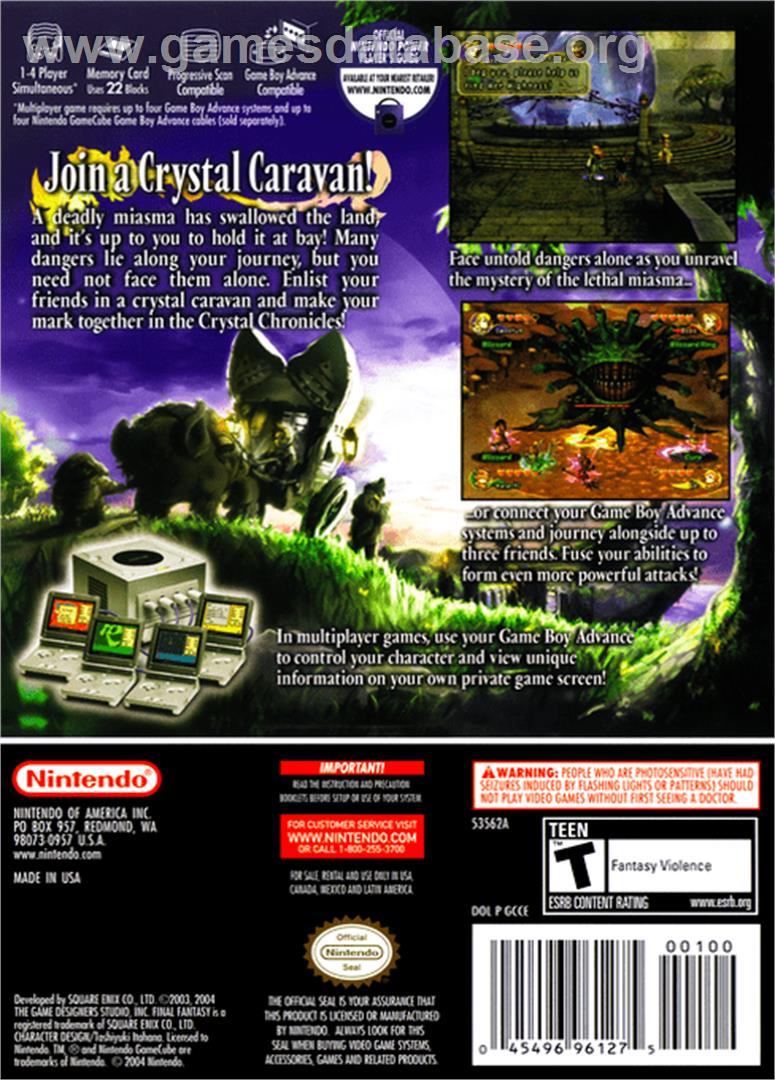 Final Fantasy: Crystal Chronicles - Nintendo GameCube - Artwork - Box Back