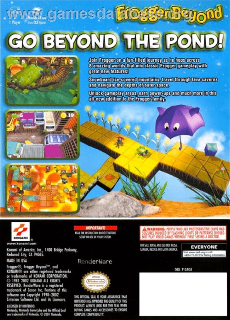 Frogger Beyond - Nintendo GameCube - Artwork - Box Back
