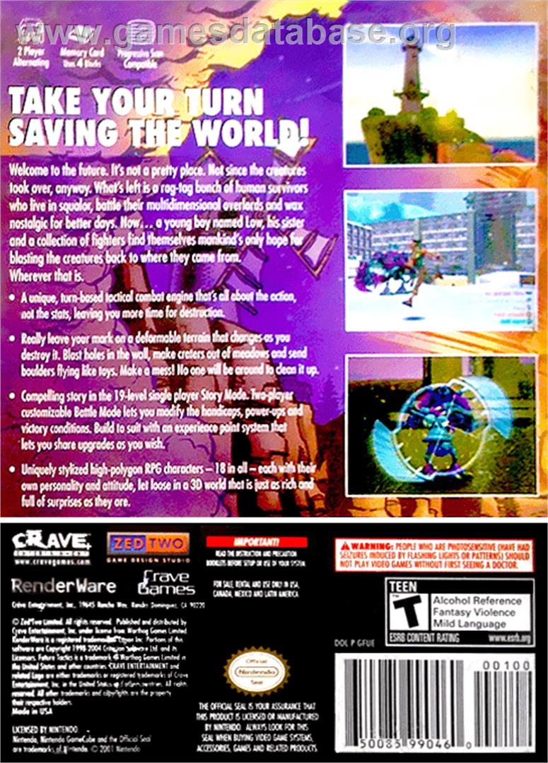 Future Tactics: The Uprising - Nintendo GameCube - Artwork - Box Back