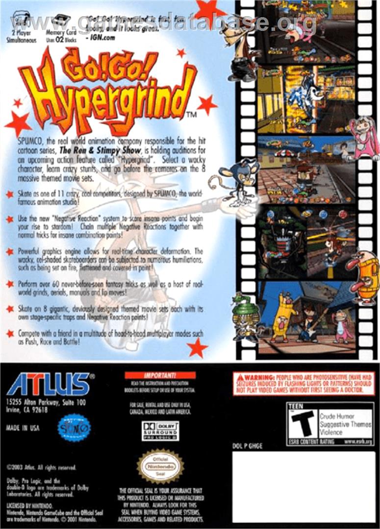 Go! Go! Hypergrind - Nintendo GameCube - Artwork - Box Back