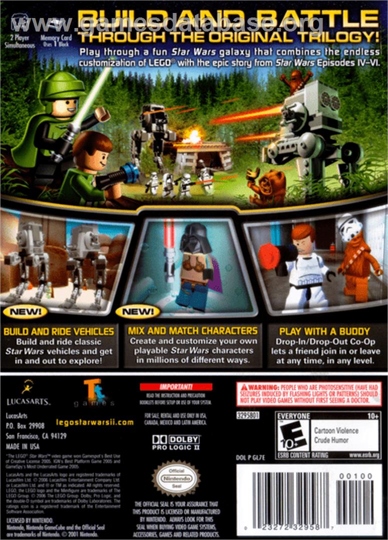 LEGO Star Wars 2: The Original Trilogy - Nintendo GameCube - Artwork - Box Back