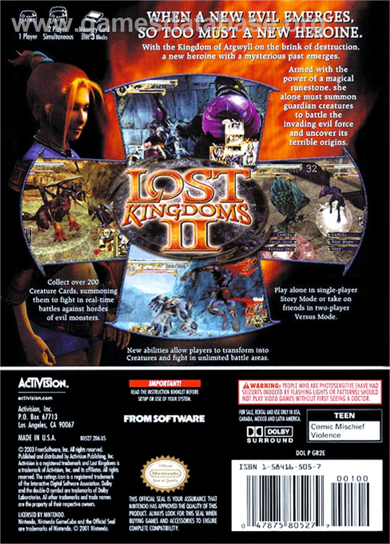 Lost Kingdoms 2 - Nintendo GameCube - Artwork - Box Back