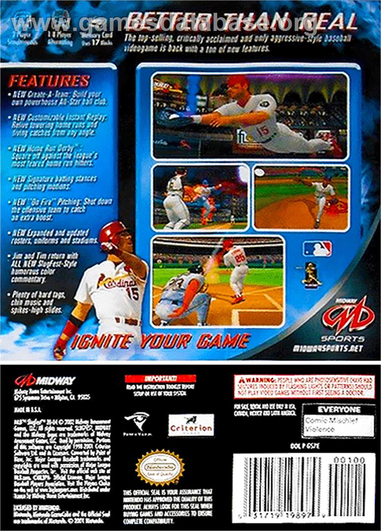 MLB SlugFest 20-04 - Nintendo GameCube - Artwork - Box Back
