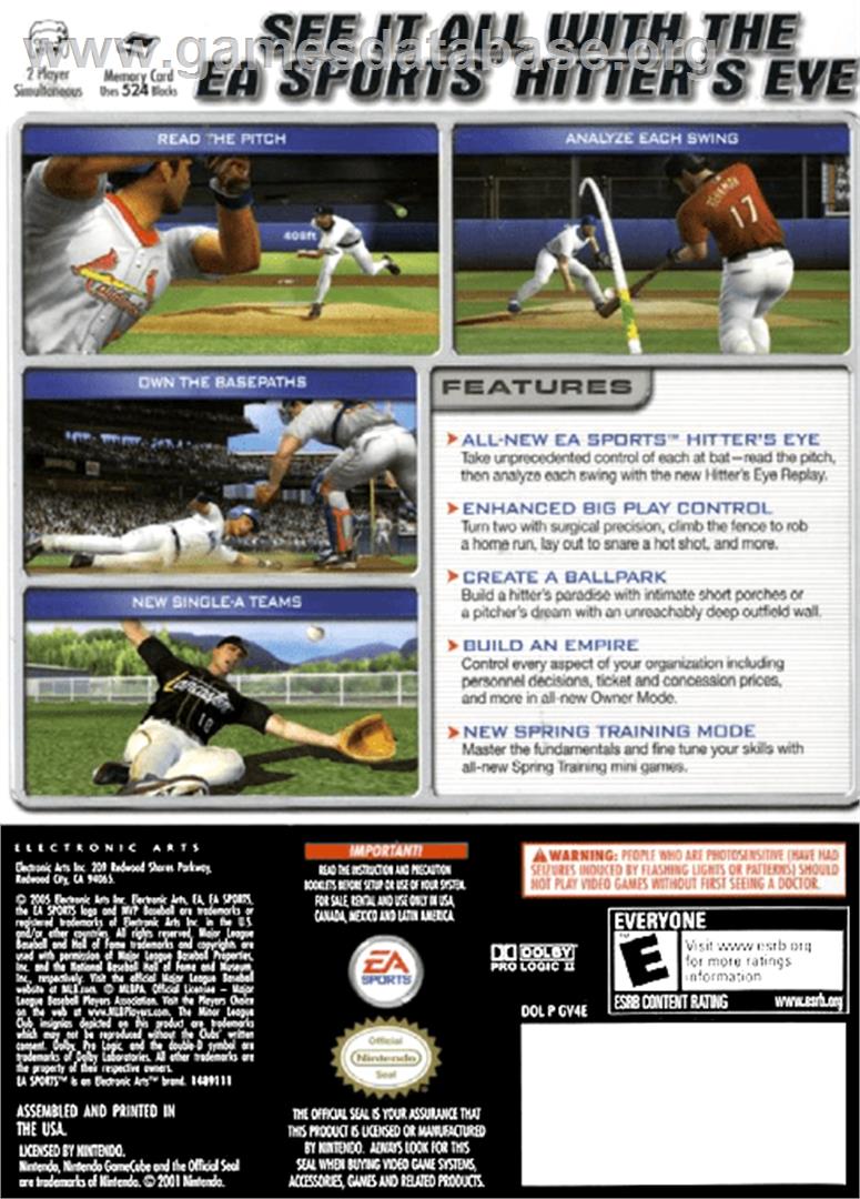 MVP Baseball 2005 - Nintendo GameCube - Artwork - Box Back
