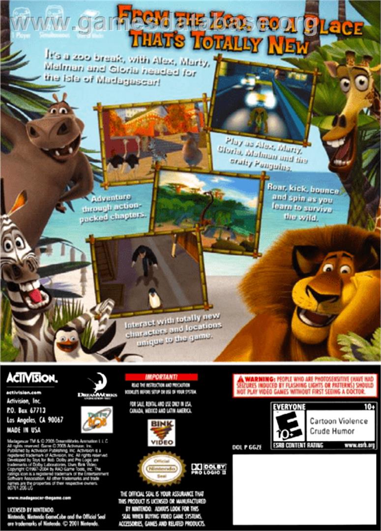 Madagascar - Nintendo GameCube - Artwork - Box Back