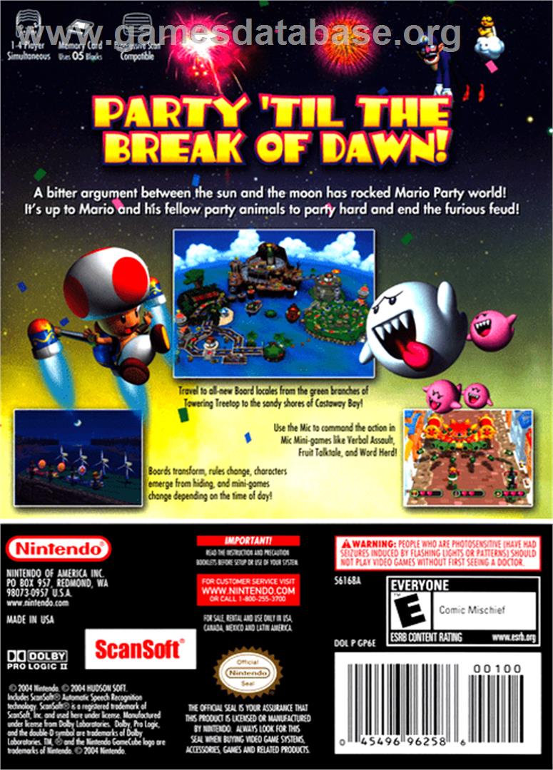 Mario Party 6 - Nintendo GameCube - Artwork - Box Back