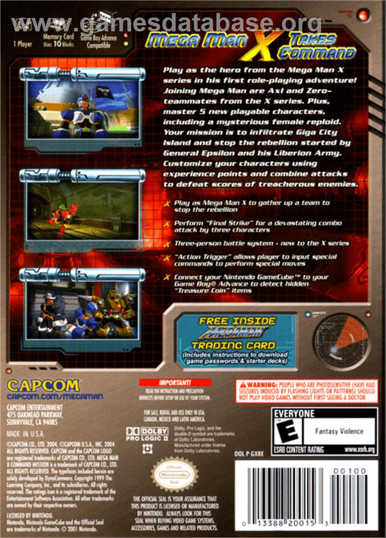 Mega Man X: Command Mission - Nintendo GameCube - Artwork - Box Back
