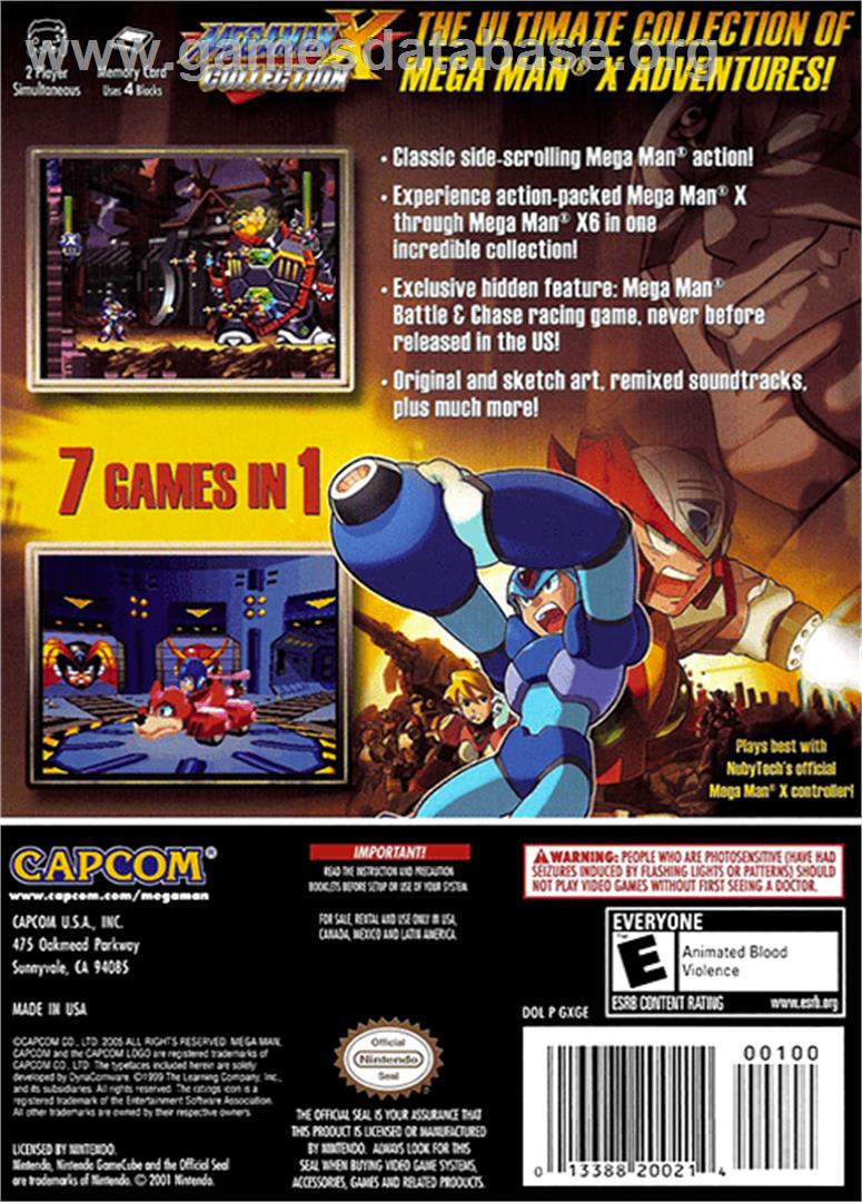 Mega Man X Collection - Nintendo GameCube - Artwork - Box Back