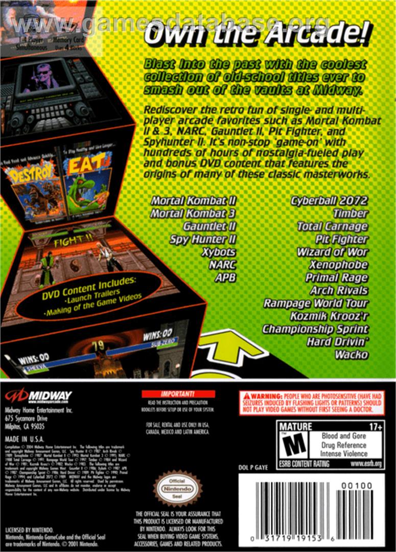 Midway Arcade Treasures 2 - Nintendo GameCube - Artwork - Box Back