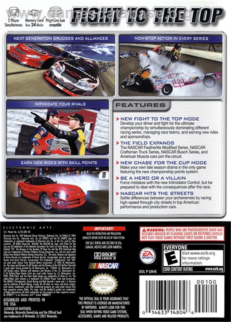 NASCAR 2005: Chase for the Cup - Nintendo GameCube - Artwork - Box Back