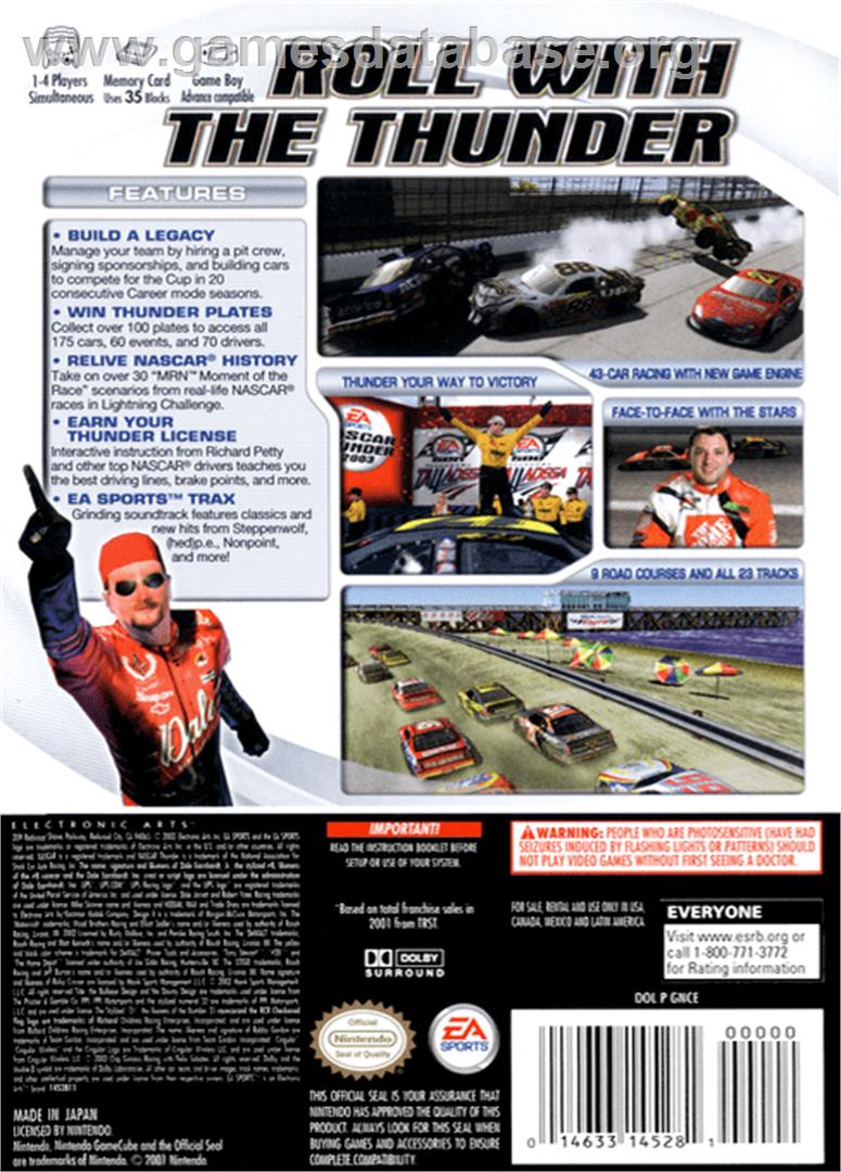 NASCAR Thunder 2003 - Nintendo GameCube - Artwork - Box Back