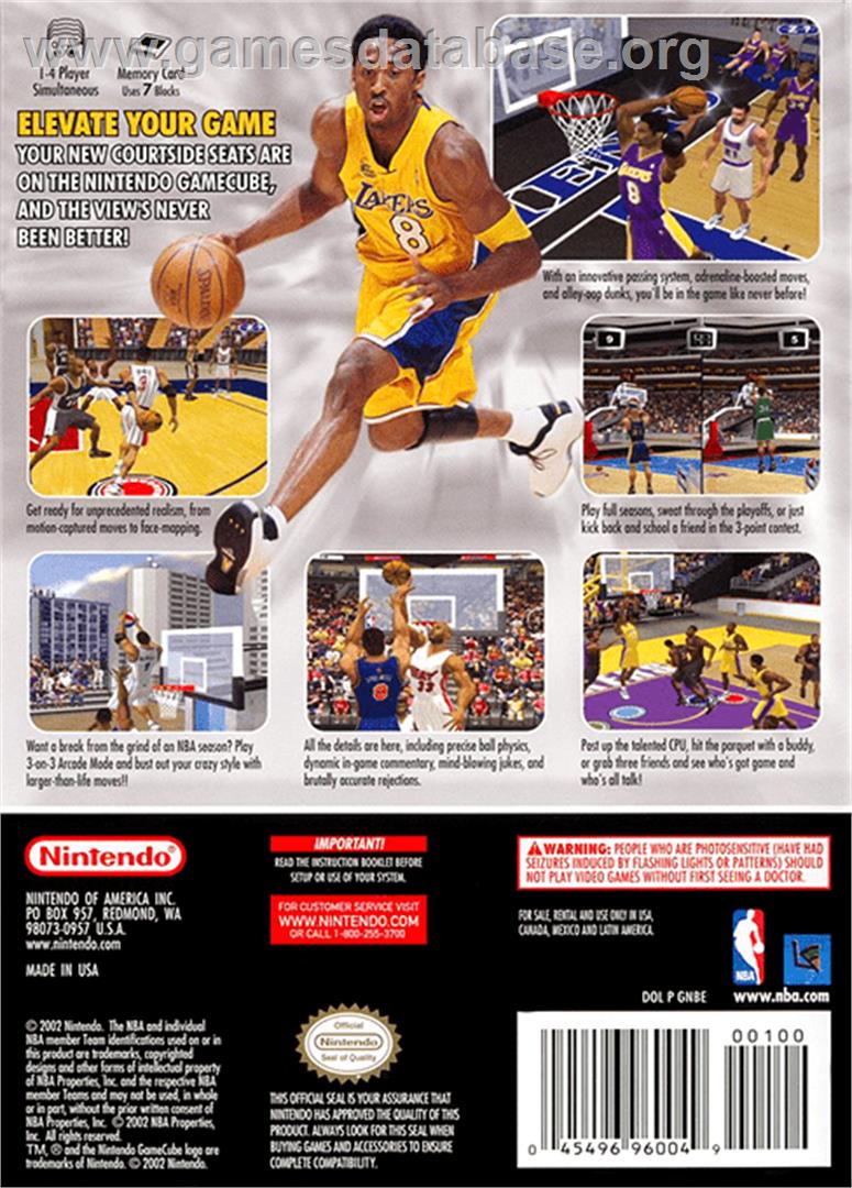 NBA Courtside 2002 - Nintendo GameCube - Artwork - Box Back