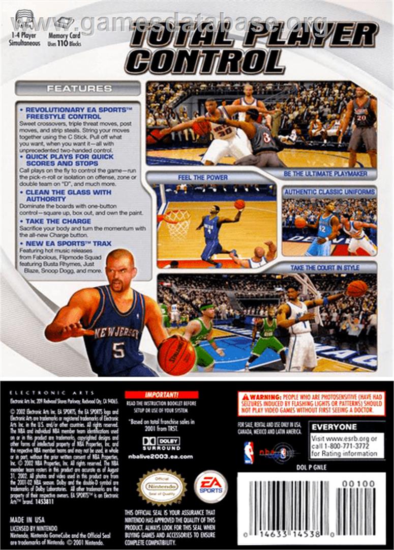 NBA Live 2003 - Nintendo GameCube - Artwork - Box Back