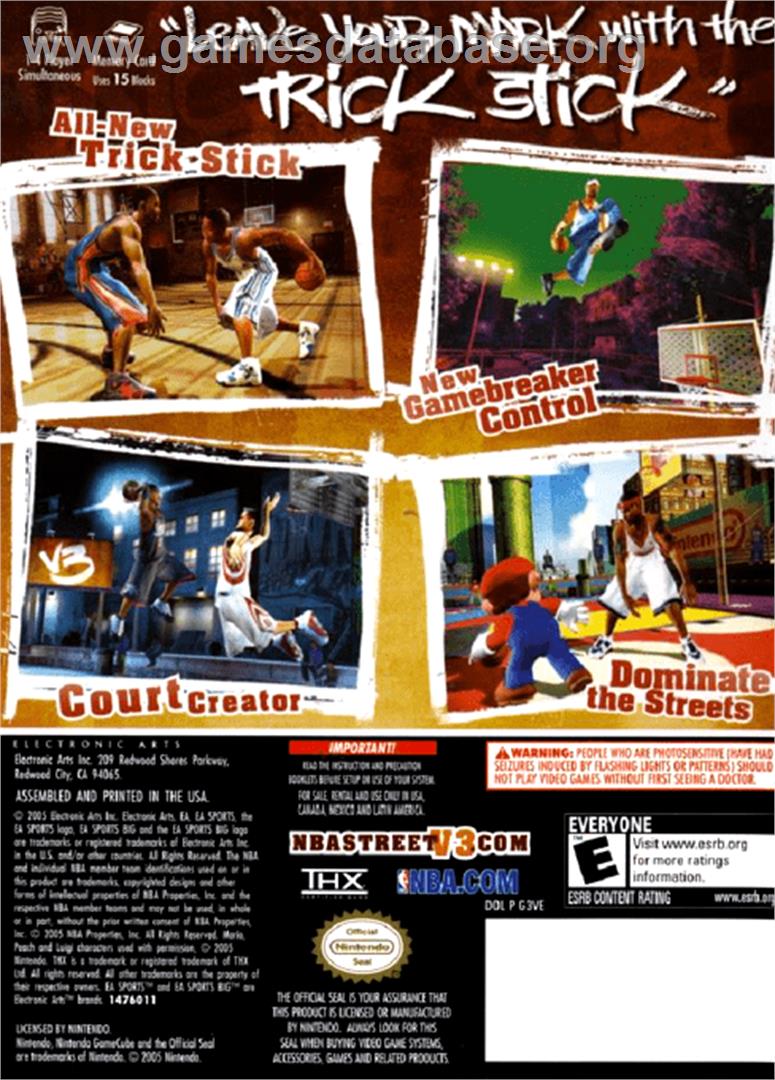 NBA Street V3 - Nintendo GameCube - Artwork - Box Back