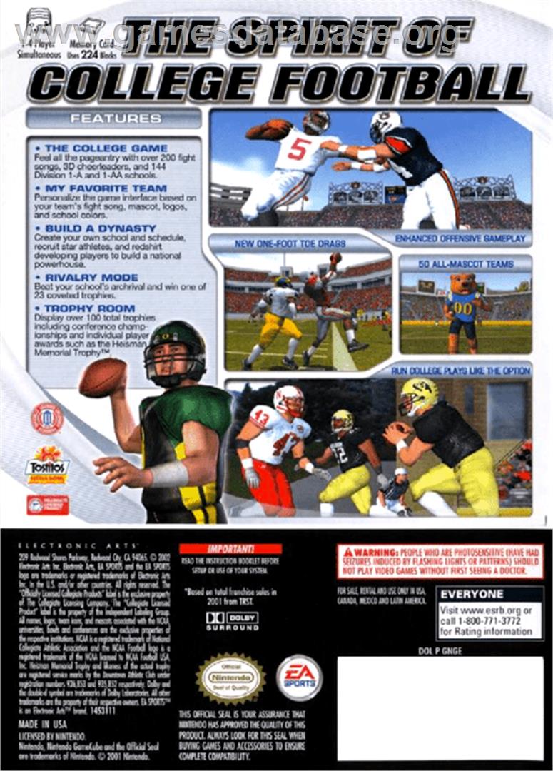 NCAA Football 2003 - Nintendo GameCube - Artwork - Box Back