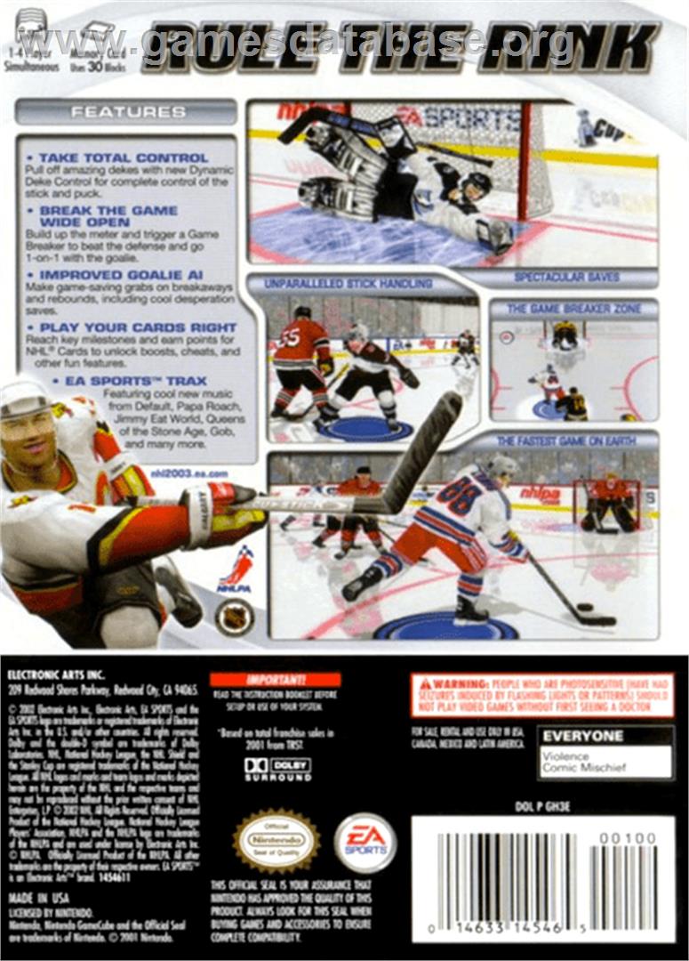 NHL 2003 - Nintendo GameCube - Artwork - Box Back