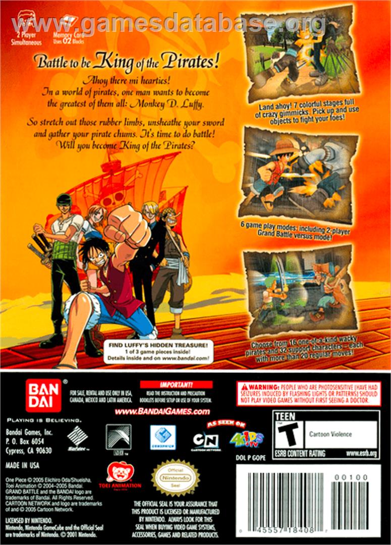 One Piece: Grand Battle - Nintendo GameCube - Artwork - Box Back