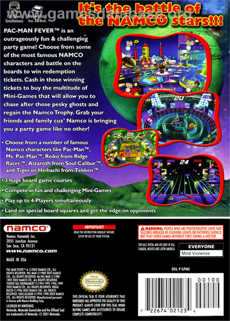 Pac-Man Fever - Nintendo GameCube - Artwork - Box Back