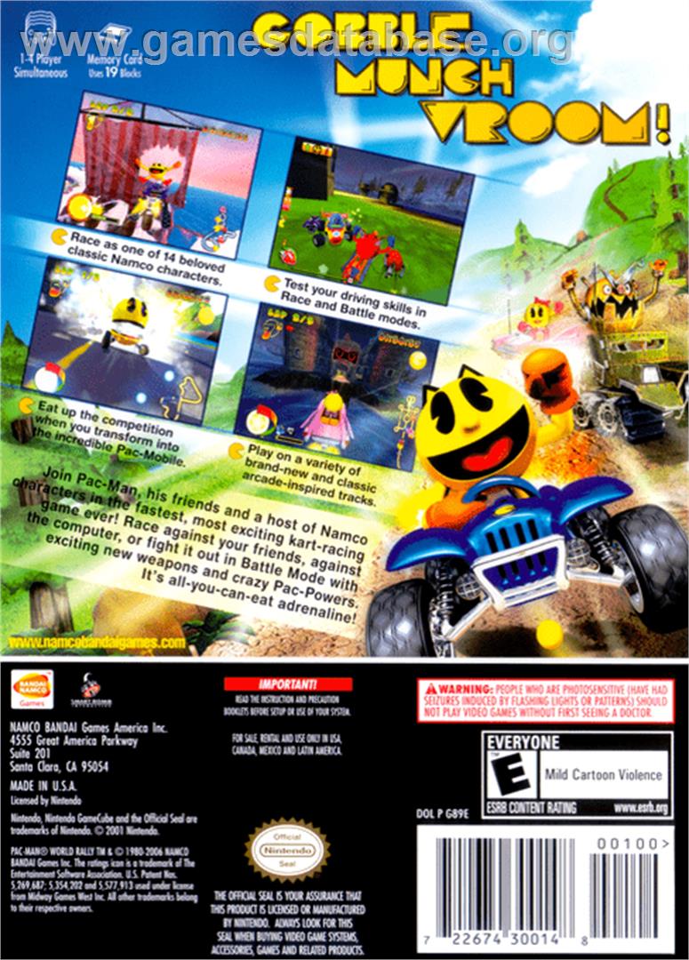 Pac-Man World Rally - Nintendo GameCube - Artwork - Box Back