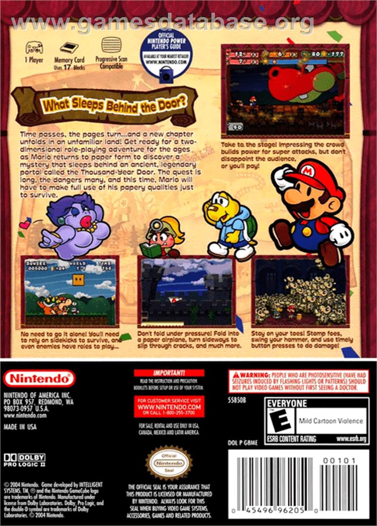 Paper Mario: The Thousand-Year Door - Nintendo GameCube - Artwork - Box Back