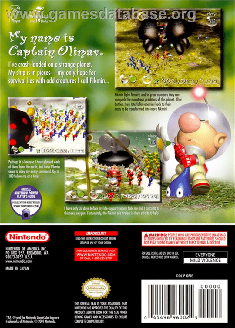 Pikmin - Nintendo GameCube - Artwork - Box Back