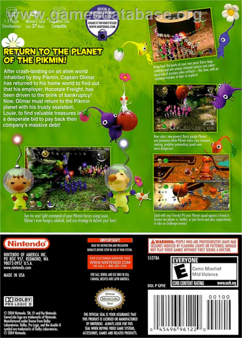 Pikmin 2 - Nintendo GameCube - Artwork - Box Back