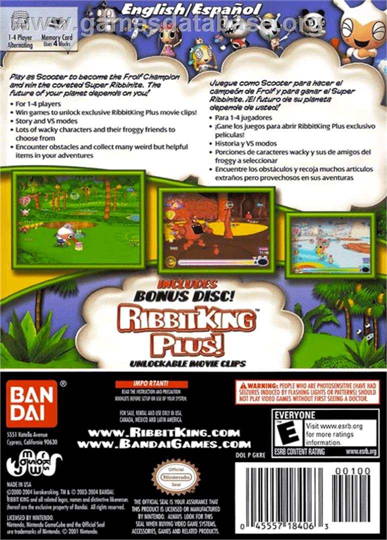 Ribbit King - Nintendo GameCube - Artwork - Box Back
