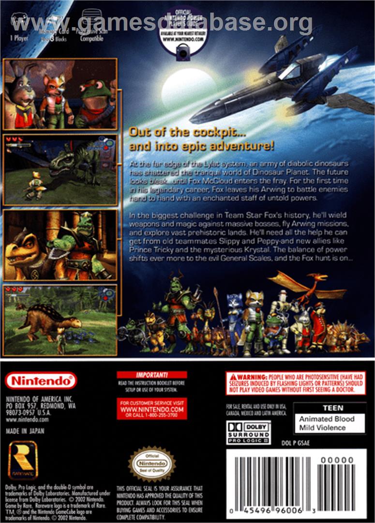 Star Fox Adventures - Nintendo GameCube - Artwork - Box Back