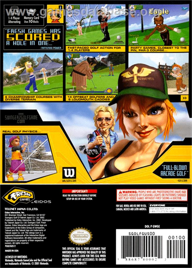 Swingerz Golf - Nintendo GameCube - Artwork - Box Back